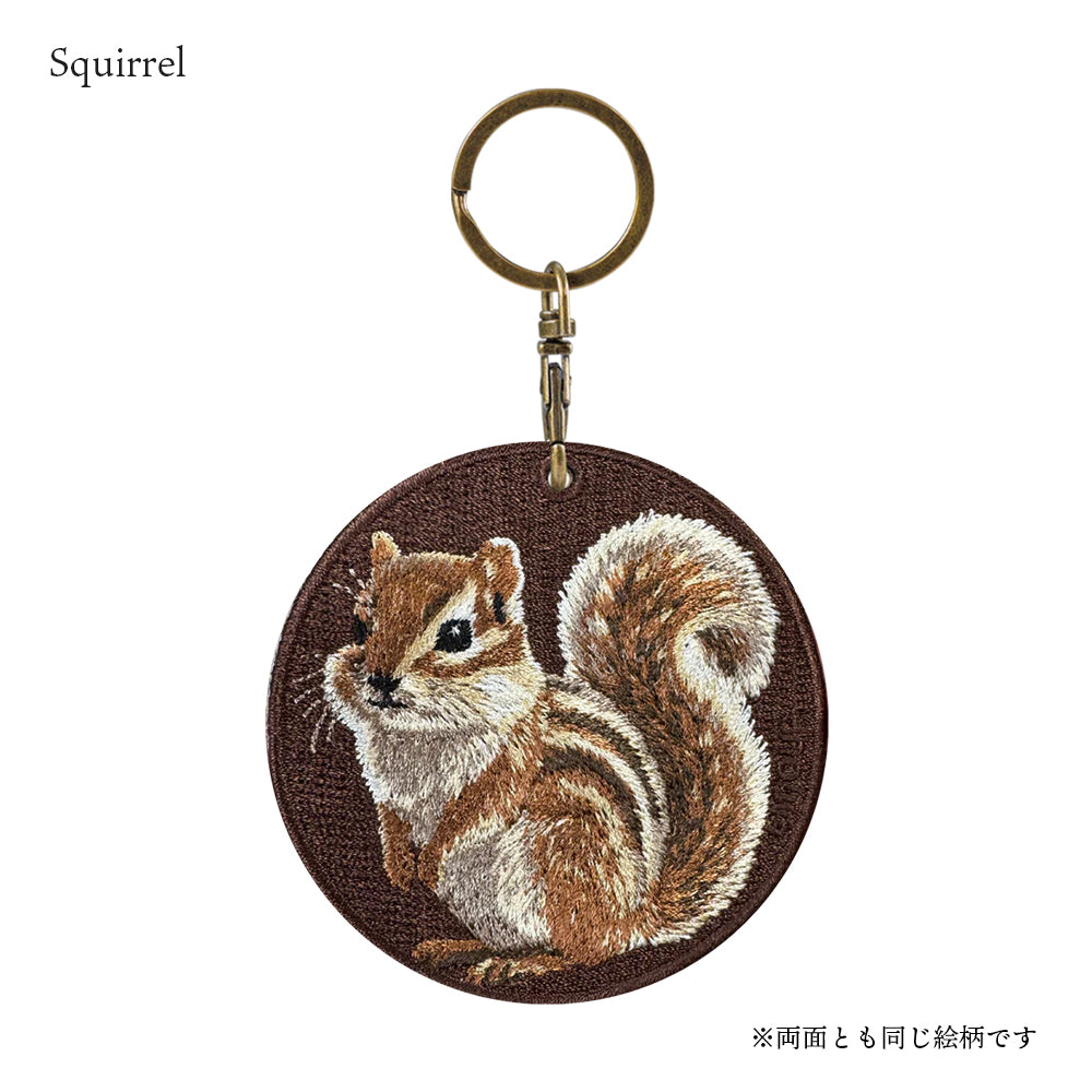 EMJOUR エンジュール 刺繍 キーホルダー チャーム 台湾 サル ワオキツネザル キツネザル プレーリードッグ チンチラネズミ リス プレゼント ギフト 贈り物 車 自転車 カギ 鍵 サファリ サバンナ 動物園 母の日