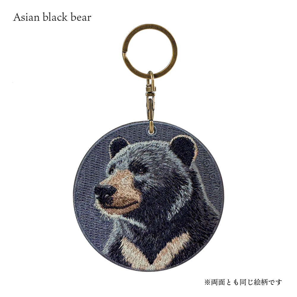 EMJOUR エンジュール 刺繍 キーホルダー チャーム 台湾 オランウータン ウシ 牛 ツキノワグマ クマ 熊 カバ プレゼント ギフト 贈り物 車 自転車 カギ 鍵 サファリ サバンナ 動物園 母の日