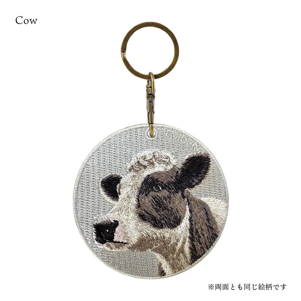 EMJOUR エンジュール 刺繍 キーホルダー チャーム 台湾 オランウータン ウシ 牛 ツキノワグマ クマ 熊 カバ プレゼント ギフト 贈り物 車 自転車 カギ 鍵 サファリ サバンナ 動物園 母の日