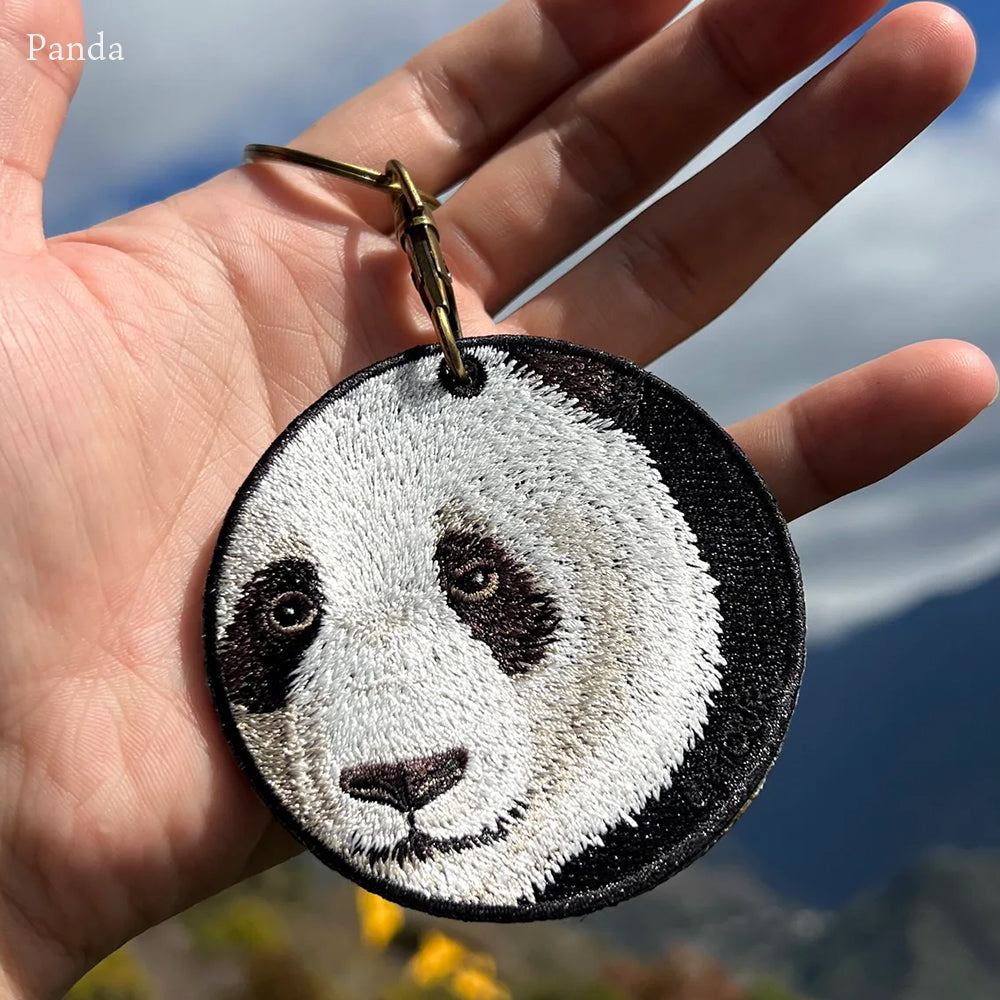 キーホルダー 動物 刺繍 ワッペン アニマル チャーム ゴリラ シマウマ パンダ クマ グッズ プレゼント ギフト 贈り物 新築祝い EMJOUR エンジュール 台湾 車 自転車 カギ 鍵 おしゃれ