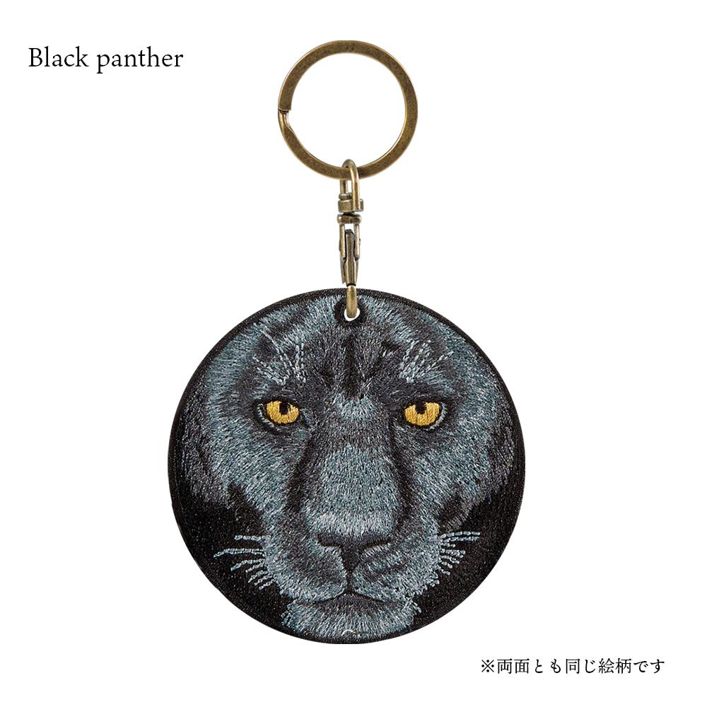 キーホルダー 動物 刺繍 ワッペン アニマル チャーム ライオン トラ 虎 タイガー 黒ヒョウ ひょう レオパード グッズ プレゼント ギフト 贈り物 EMJOUR エンジュール 台湾 車 自転車 カギ 鍵 おしゃれ