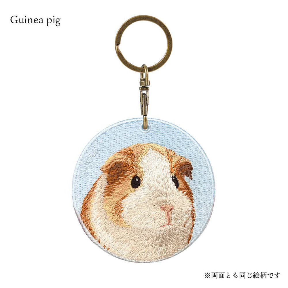キーホルダー 刺繍 動物 アニマル チャーム 刺繍キーホルダー ハムスター ゴールデンハムスター モルモット ねずみ うさぎ ウサギ キーリング プレゼント かわいい ギフト 贈り物 EMJOUR エンジュール 台湾 車 カギ 鍵 ペット 動物園
