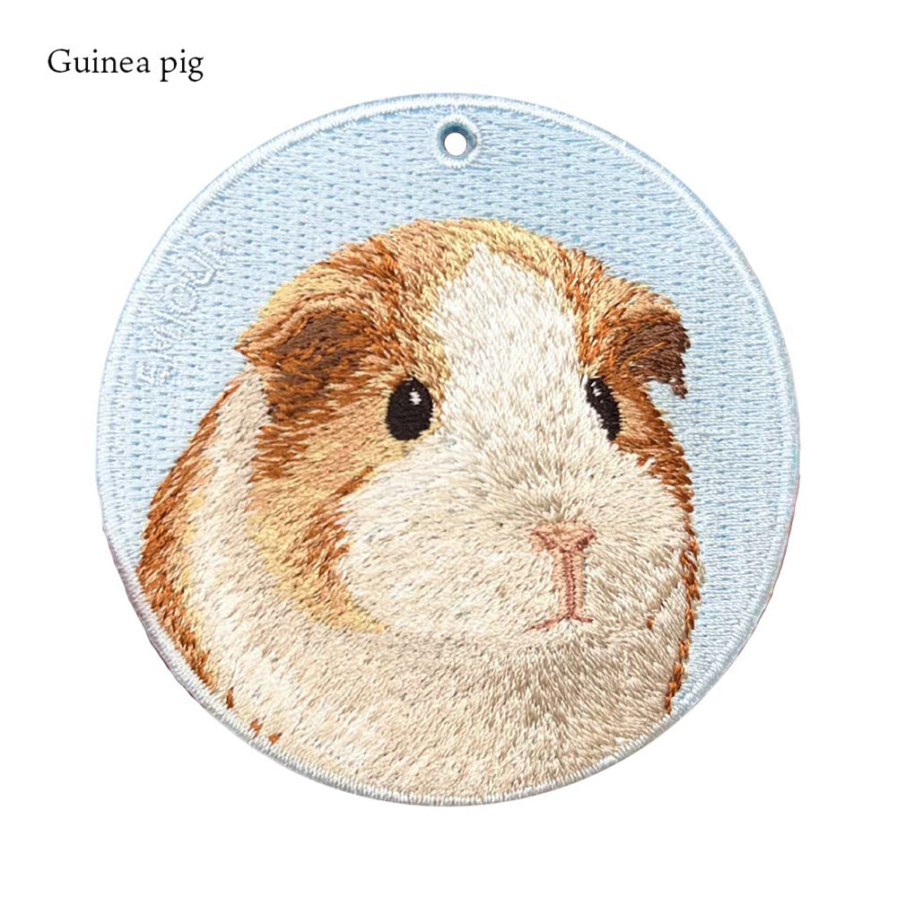 キーホルダー 刺繍 動物 アニマル チャーム 刺繍キーホルダー ハムスター ゴールデンハムスター モルモット ねずみ うさぎ ウサギ キーリング プレゼント かわいい ギフト 贈り物 EMJOUR エンジュール 台湾 車 カギ 鍵 ペット 動物園