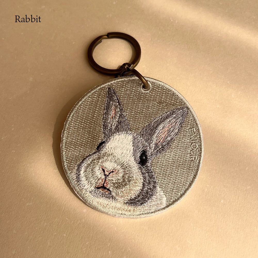 キーホルダー 刺繍 動物 アニマル チャーム 刺繍キーホルダー ハムスター ゴールデンハムスター モルモット ねずみ うさぎ ウサギ キーリング プレゼント かわいい ギフト 贈り物 EMJOUR エンジュール 台湾 車 カギ 鍵 ペット 動物園