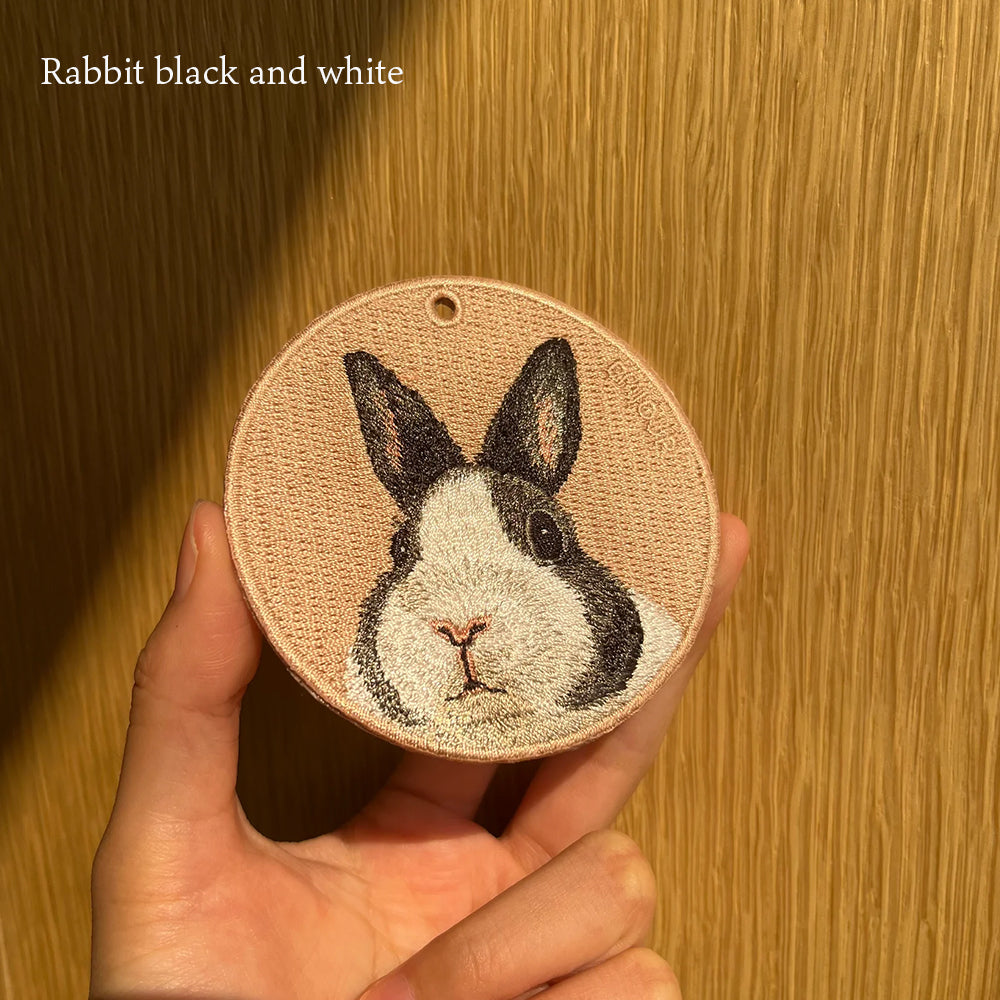 キーホルダー 刺繍 動物 アニマル チャーム 刺繍キーホルダー ハムスター ゴールデンハムスター モルモット ねずみ うさぎ ウサギ キーリング プレゼント かわいい ギフト 贈り物 EMJOUR エンジュール 台湾 車 カギ 鍵 ペット 動物園