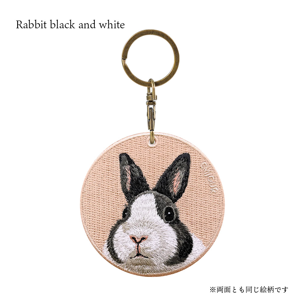 キーホルダー 刺繍 動物 アニマル チャーム 刺繍キーホルダー ハムスター ゴールデンハムスター モルモット ねずみ うさぎ ウサギ キーリング プレゼント かわいい ギフト 贈り物 EMJOUR エンジュール 台湾 車 カギ 鍵 ペット 動物園