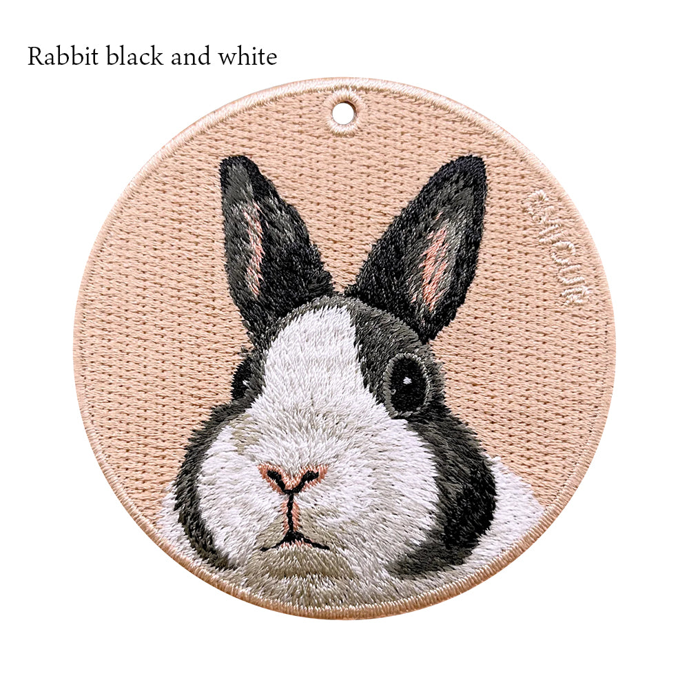 キーホルダー 刺繍 動物 アニマル チャーム 刺繍キーホルダー ハムスター ダッチウサギ ゴールデンハムスター モルモット ねずみ うさぎ ウサギ キーリング プレゼント かわいい ギフト 贈り物 EMJOUR エンジュール 台湾