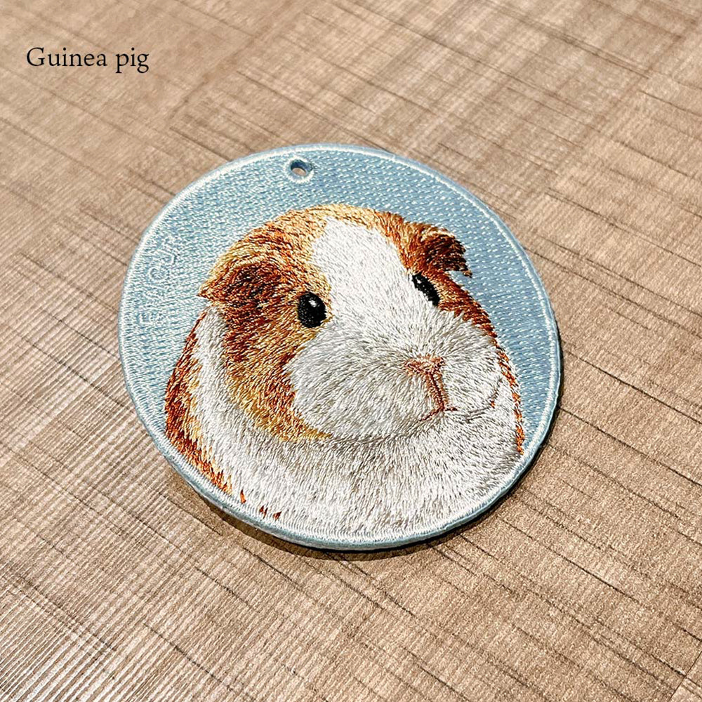 キーホルダー 刺繍 動物 アニマル チャーム 刺繍キーホルダー ハムスター ゴールデンハムスター モルモット ねずみ うさぎ ウサギ キーリング プレゼント かわいい ギフト 贈り物 EMJOUR エンジュール 台湾 車 カギ 鍵 ペット 動物園