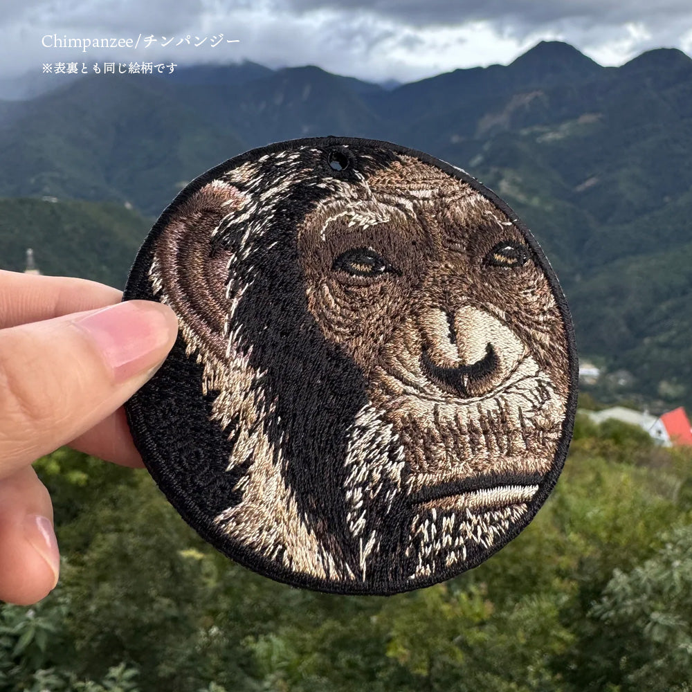 EMJOUR エンジュール 刺繍 キーホルダー チャーム 台湾 ツキノワグマ クマ シロクマ パンダ チンパンジー ゴリラ オランウータン プレゼント ギフト 贈り物 動物園 (animal-7)