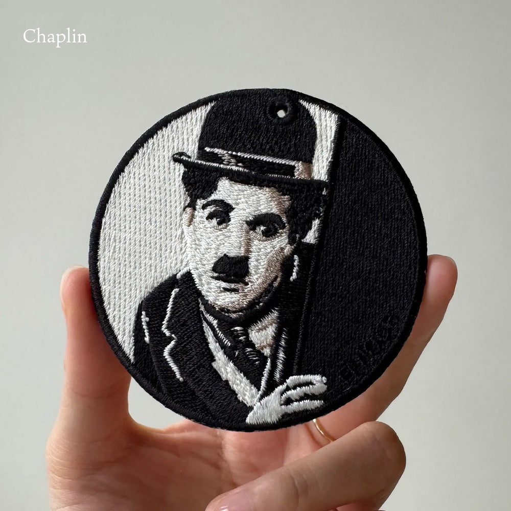 キーホルダー 刺繍 名作 チャーム 刺繍キーホルダー チャップリン ミケランジェロ ダビデ像 キーリング プレゼント ギフト 贈り物 EMJOUR エンジュール 台湾 Taiwan アート