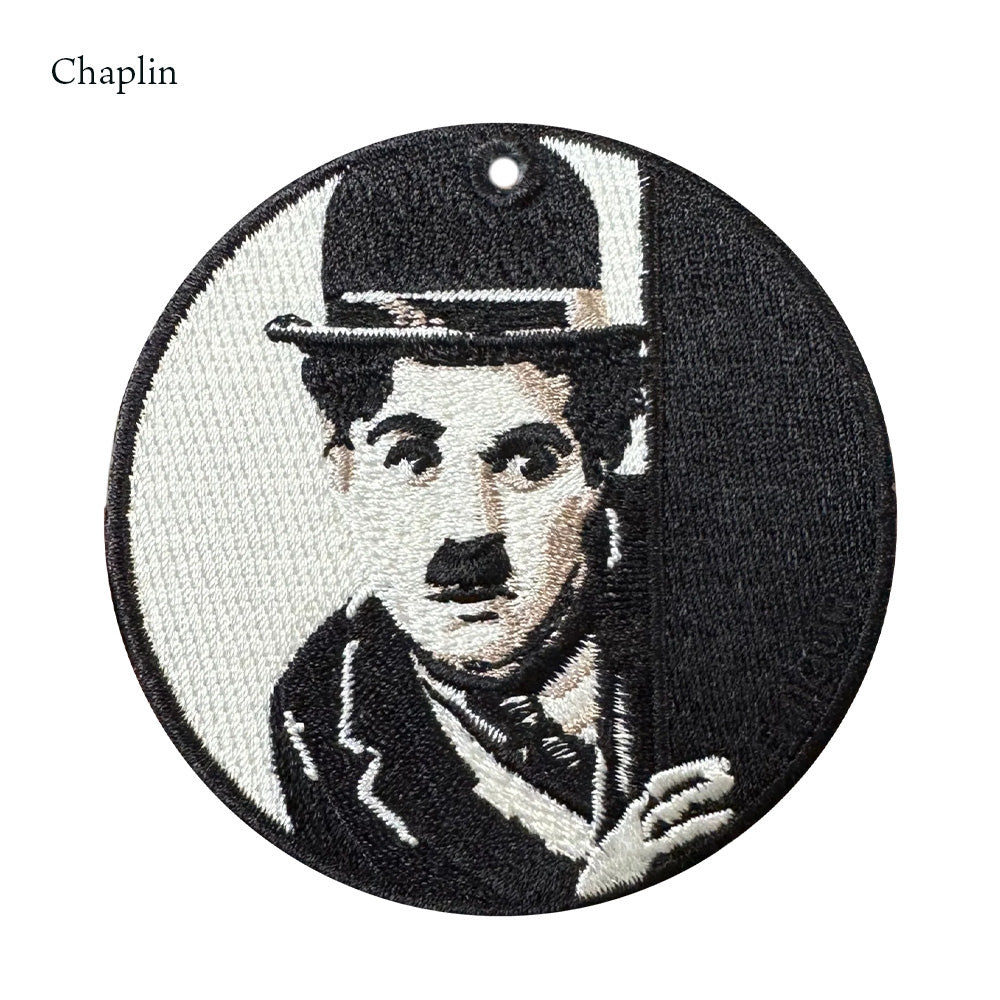キーホルダー 刺繍 名作 チャーム 刺繍キーホルダー チャップリン ミケランジェロ ダビデ像 キーリング プレゼント ギフト 贈り物 EMJOUR エンジュール 台湾 Taiwan アート