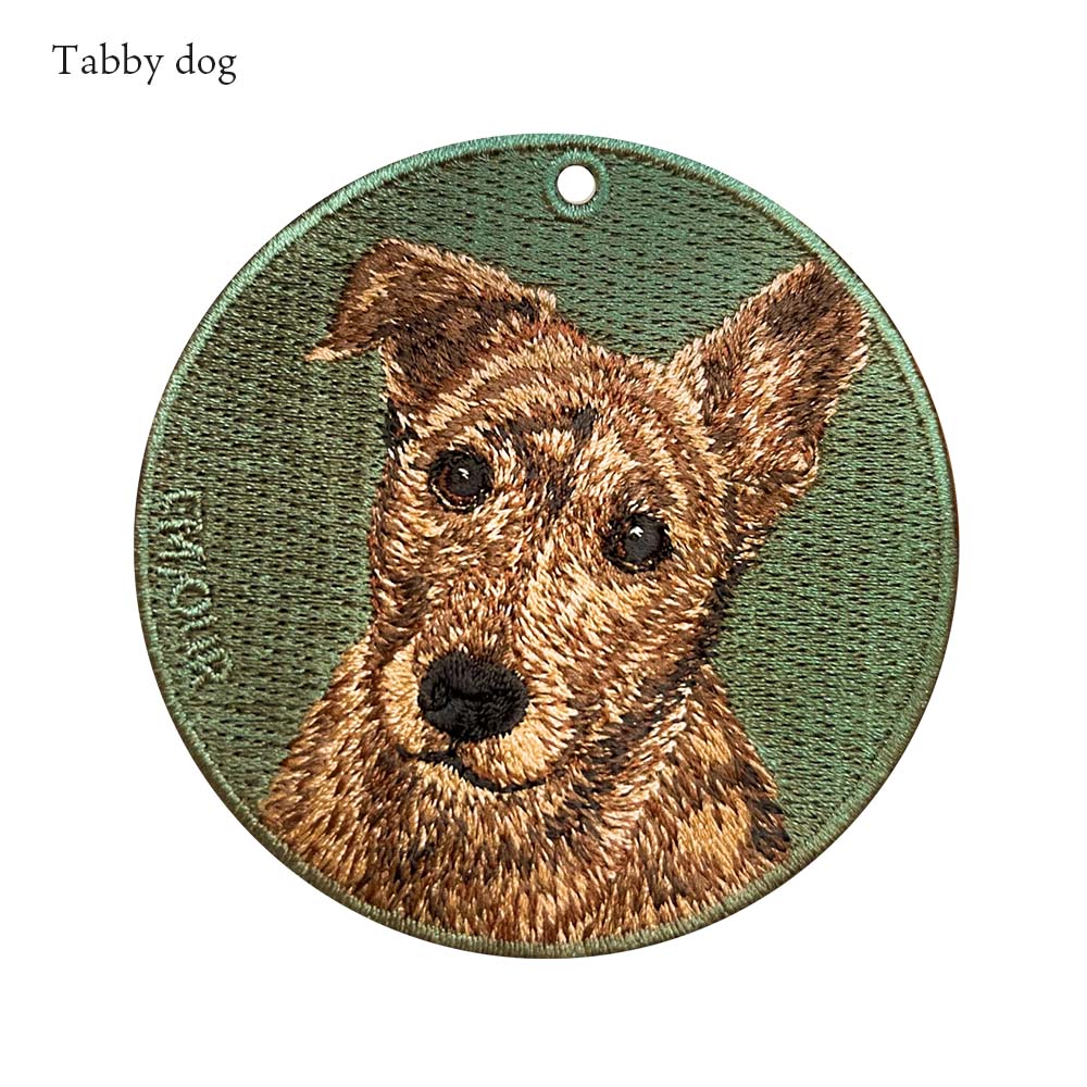 キーホルダー 犬 刺繍 ワッペン イヌ 犬柄 アニマル チャーム ぶち犬 雑種 動物 ペット グッズ プレゼント ギフト 贈り物 EMJOUR エンジュール 台湾 dog Taiwan 車 自転車 カギ 鍵 おしゃれ ペットロス or-055