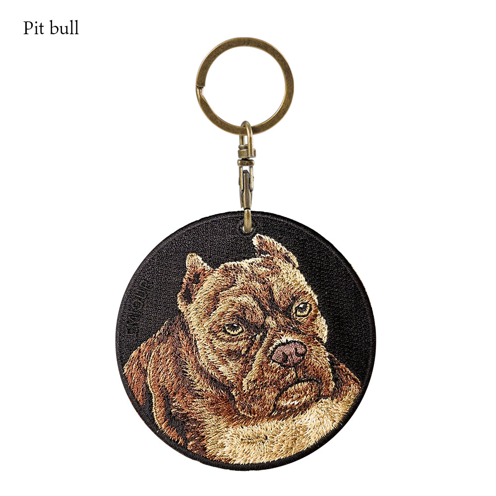 キーホルダー 犬 刺繍 ワッペン イヌ 犬柄 アニマル チャーム ホワイトドッグ ホワイトシェパード ドーベルマン ブルテリア アメリカンブリー フレンチブルドッグ フレブル ブラックマウス 動物 ペット グッズ プレゼント ギフト 贈り物 EMJOUR エンジュール 台湾 dog Taiwan 車 自転車 カギ 鍵 おしゃれ ペットロス