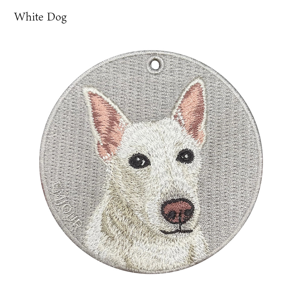 キーホルダー 犬 刺繍 ワッペン イヌ 犬柄 アニマル チャーム ホワイトドッグ ホワイトシェパード ドーベルマン ブルテリア アメリカンブリー フレンチブルドッグ フレブル ブラックマウス 動物 ペット グッズ プレゼント ギフト 贈り物 EMJOUR エンジュール 台湾 dog Taiwan 車 自転車 カギ 鍵 おしゃれ ペットロス