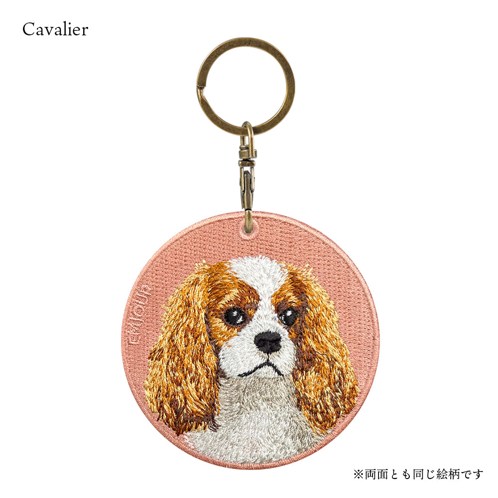 キーホルダー 犬 刺繍 ワッペン イヌ 犬柄 アニマル チャーム ダックスフンド ダックス キャバリア 動物 ペット グッズ プレゼント ギフト 贈り物 EMJOUR エンジュール 台湾 dog Taiwan 車 自転車 カギ 鍵 おしゃれ ペットロス