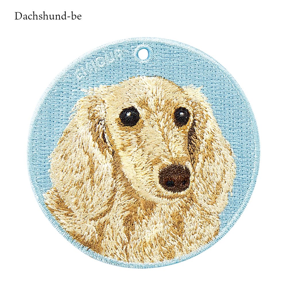 キーホルダー 犬 刺繍 ワッペン イヌ 犬柄 アニマル チャーム ダックスフンド ダックス キャバリア 動物 ペット グッズ プレゼント ギフト 贈り物 EMJOUR エンジュール 台湾 dog Taiwan 車 自転車 カギ 鍵 おしゃれ ペットロス