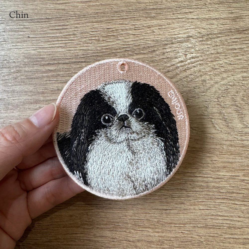 キーホルダー 犬 刺繍 ワッペン イヌ 犬柄 アニマル チャーム プードルホワイト 狆 チン スコティッシュテリア ブルドッグ 土佐犬 ぺット グッズ プレゼント ギフト 贈り物 クリスマス 新築祝い EMJOUR エンジュール 台湾 dog Taiwan ペットロス 車 自転車 カギ 鍵 おしゃれ