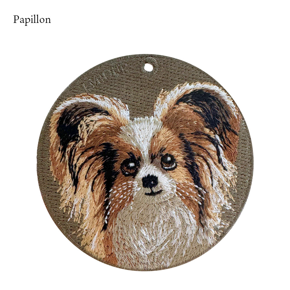 キーホルダー 犬 刺繍 ワッペン イヌ 犬 アニマル チャーム ポメラニアン ポメ ブラック&タン ロットワイラー セントバーナード パピヨン コーギー ペット グッズ プレゼント EMJOUR エンジュール ペットロス