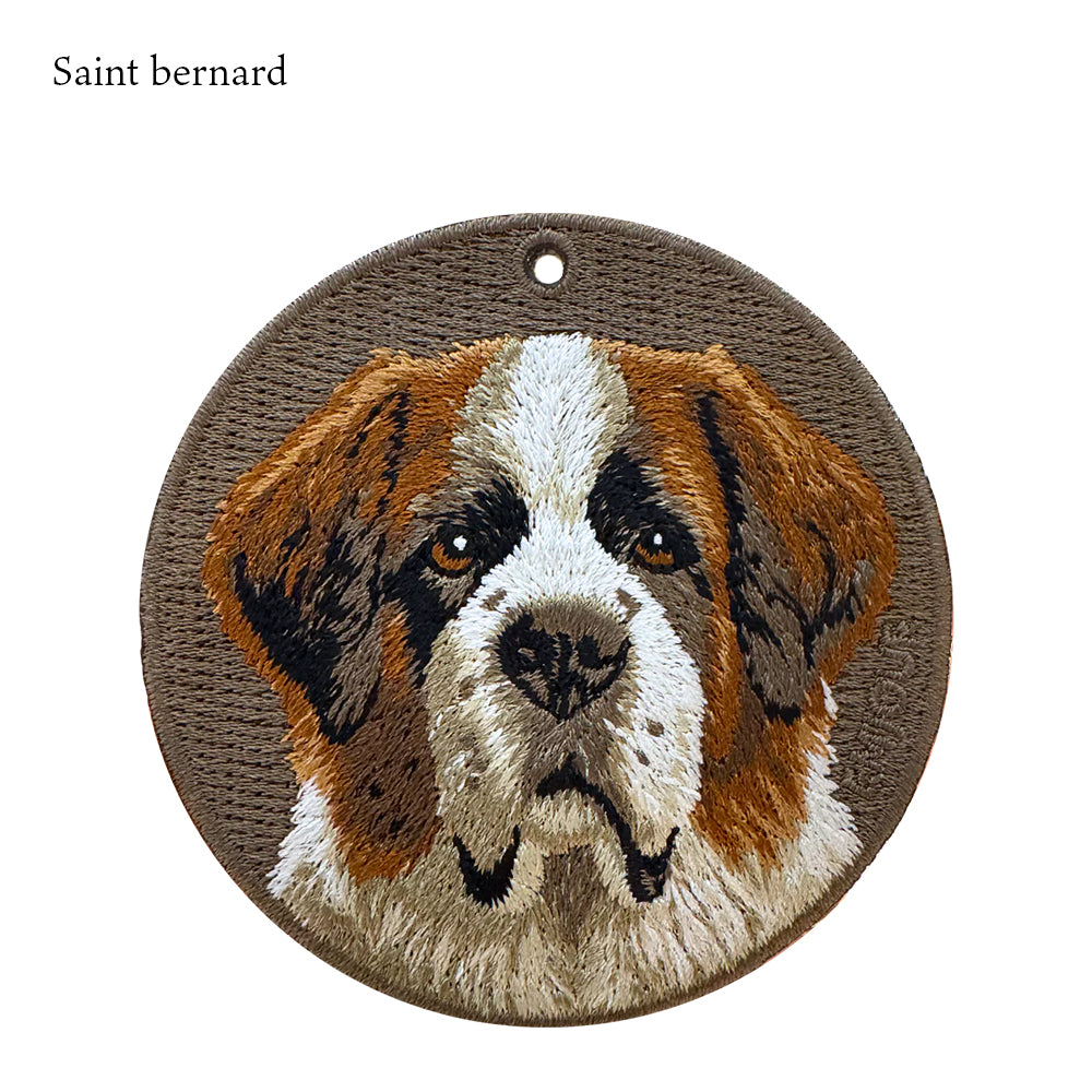 キーホルダー 犬 刺繍 ワッペン イヌ 犬 アニマル チャーム ポメラニアン ポメ ブラック&タン ロットワイラー セントバーナード パピヨン コーギー ペット グッズ プレゼント EMJOUR エンジュール ペットロス