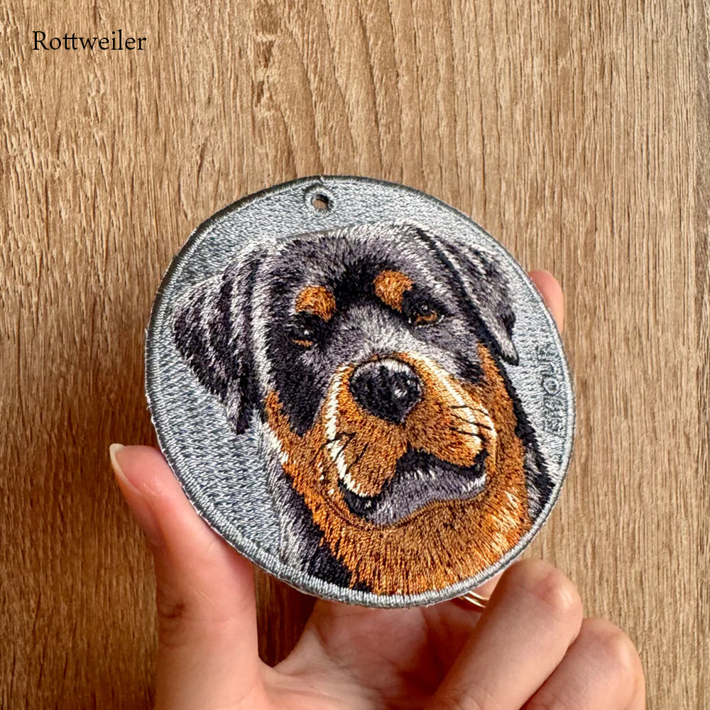 キーホルダー 犬 刺繍 ワッペン イヌ 犬 アニマル チャーム ポメラニアン ポメ ブラック&タン ロットワイラー セントバーナード パピヨン コーギー ペット グッズ プレゼント EMJOUR エンジュール ペットロス