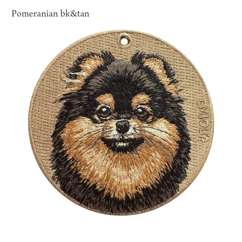 キーホルダー 犬 刺繍 ワッペン イヌ 犬 アニマル チャーム ポメラニアン ポメ ブラック&タン ロットワイラー セントバーナード パピヨン コーギー ペット グッズ プレゼント EMJOUR エンジュール ペットロス