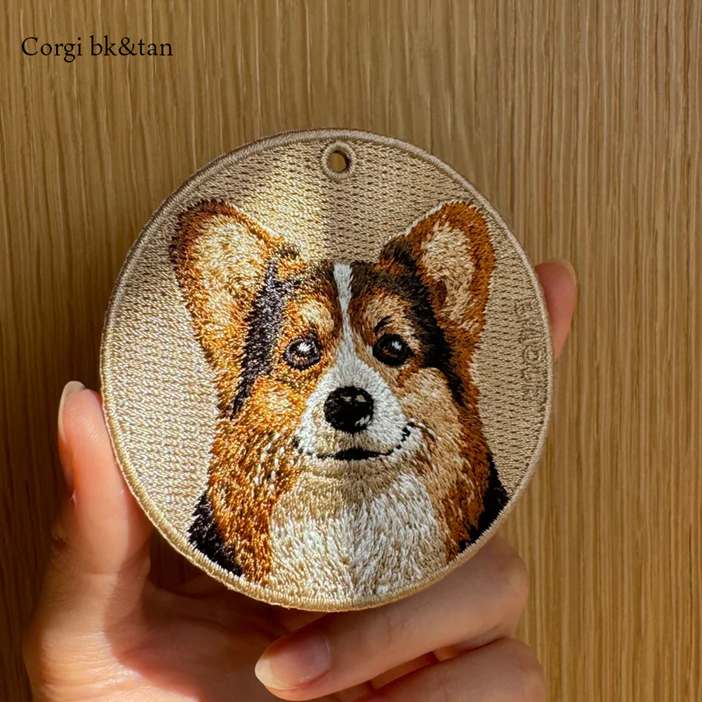キーホルダー 犬 刺繍 ワッペン イヌ 犬 アニマル チャーム ポメラニアン ポメ ブラック&タン ロットワイラー セントバーナード パピヨン コーギー ペット グッズ プレゼント EMJOUR エンジュール ペットロス