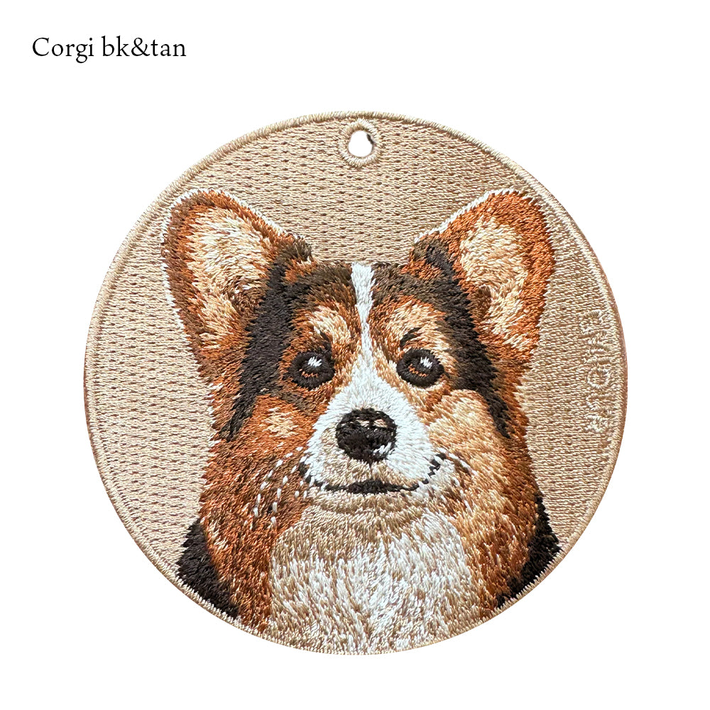 キーホルダー 犬 刺繍 ワッペン イヌ 犬 アニマル チャーム ポメラニアン ポメ ブラック&タン ロットワイラー セントバーナード パピヨン コーギー ペット グッズ プレゼント EMJOUR エンジュール ペットロス