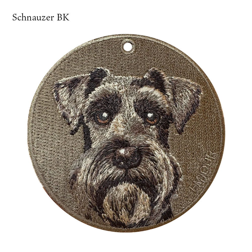 キーホルダー 犬 刺繍 ワッペン イヌ 犬 アニマル チャーム ワイマラナー ポメラニアン シュナウザー 黒 ブラック ペット グッズ プレゼント EMJOUR エンジュール ペットロス