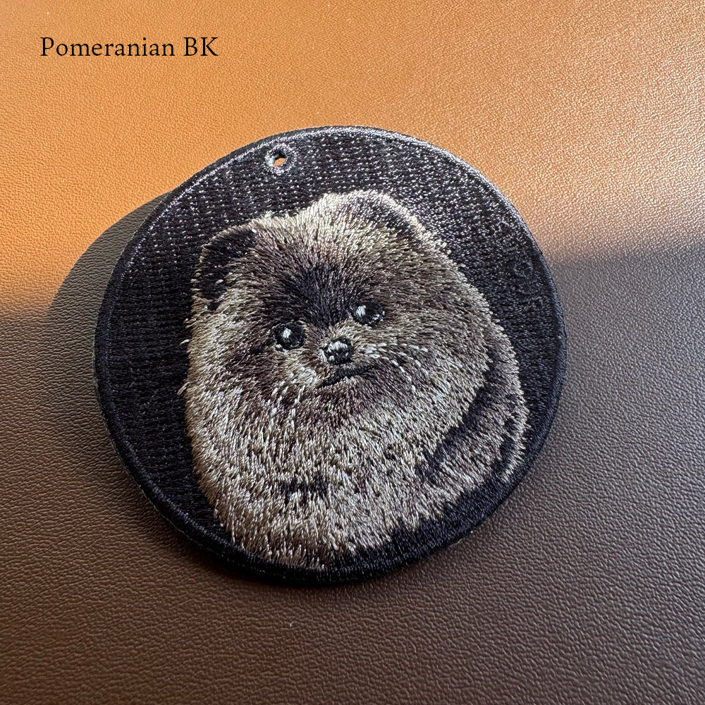 キーホルダー 犬 刺繍 ワッペン イヌ 犬 アニマル チャーム ワイマラナー ポメラニアン シュナウザー 黒 ブラック ペット グッズ プレゼント EMJOUR エンジュール ペットロス