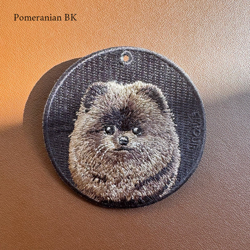 キーホルダー 犬 刺繍 ワッペン イヌ 犬 アニマル チャーム ワイマラナー ポメラニアン シュナウザー 黒 ブラック ペット グッズ プレゼント EMJOUR エンジュール ペットロス