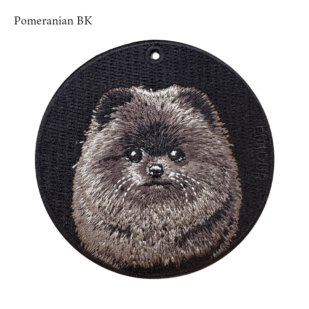 キーホルダー 犬 刺繍 ワッペン イヌ 犬 アニマル チャーム ワイマラナー ポメラニアン シュナウザー 黒 ブラック ペット グッズ プレゼント EMJOUR エンジュール ペットロス