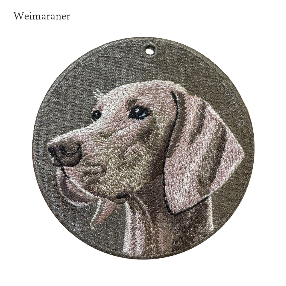 キーホルダー 犬 刺繍 ワッペン イヌ 犬 アニマル チャーム ワイマラナー ポメラニアン シュナウザー 黒 ブラック ペット グッズ プレゼント EMJOUR エンジュール ペットロス