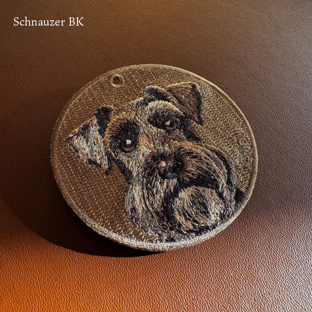 キーホルダー 犬 刺繍 ワッペン イヌ 犬 アニマル チャーム ワイマラナー ポメラニアン シュナウザー 黒 ブラック ペット グッズ プレゼント EMJOUR エンジュール ペットロス
