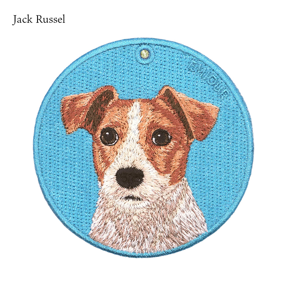 キーホルダー 犬 刺繍 ワッペン イヌ 犬 アニマル チャーム ジャックラッセル ジャック ヨークシャテリア ヨーキー ダッチディーコイスパニエル シェットランド シェルティ アメリカンコッカー アメコカ ペット グッズ プレゼント EMJOUR エンジュール ペットロス デコピン