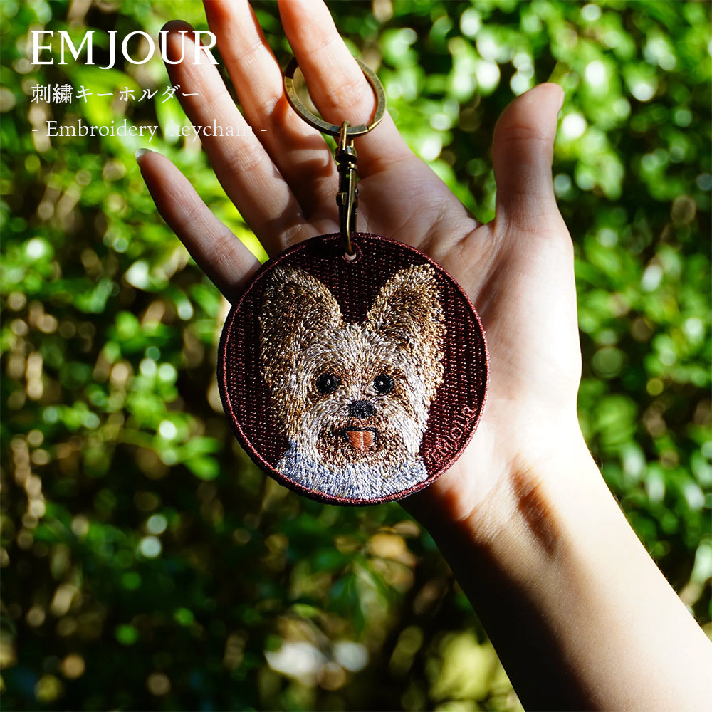 キーホルダー 犬 刺繍 ワッペン イヌ 犬 アニマル チャーム ジャックラッセル ジャック ヨークシャテリア ヨーキー ダッチディーコイスパニエル シェットランド シェルティ アメリカンコッカー アメコカ ペット グッズ プレゼント EMJOUR エンジュール ペットロス デコピン