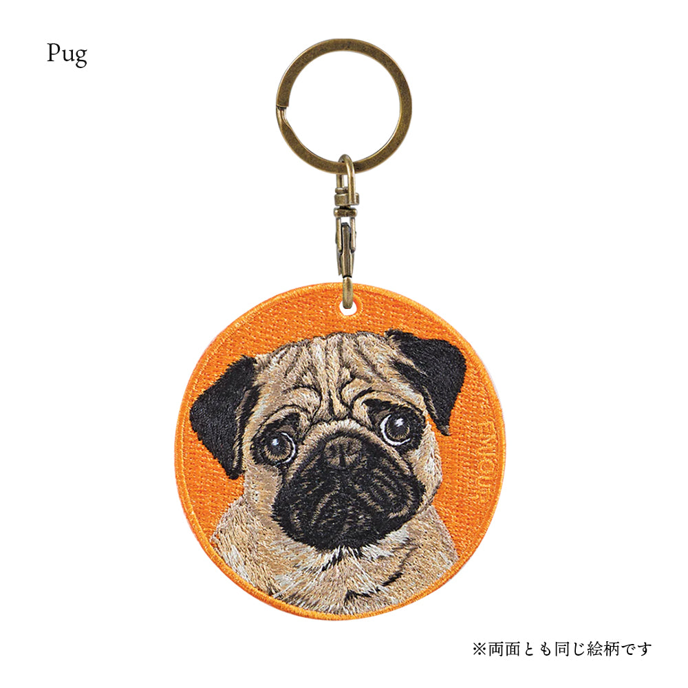 キーホルダー 犬 刺繍 ワッペン イヌ 犬柄 アニマル チャーム フレンチブルドッグ フレブル コッカー スパニエル アメコカ シャー ペイ ペット グッズ プレゼント ギフト 贈り物 新築祝い EMJOUR エンジュール 台湾 dog Taiwan 車 自転車 カギ 鍵 おしゃれ