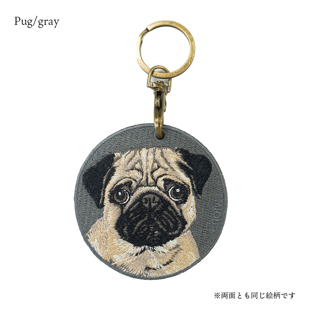 キーホルダー 犬 刺繍 ワッペン イヌ 犬柄 アニマル チャーム フレンチブルドッグ フレブル パグ シャー ペイ ペット グッズ プレゼント ギフト 贈り物 新築祝い EMJOUR エンジュール 台湾 dog Taiwan 車 自転車 カギ 鍵 おしゃれ