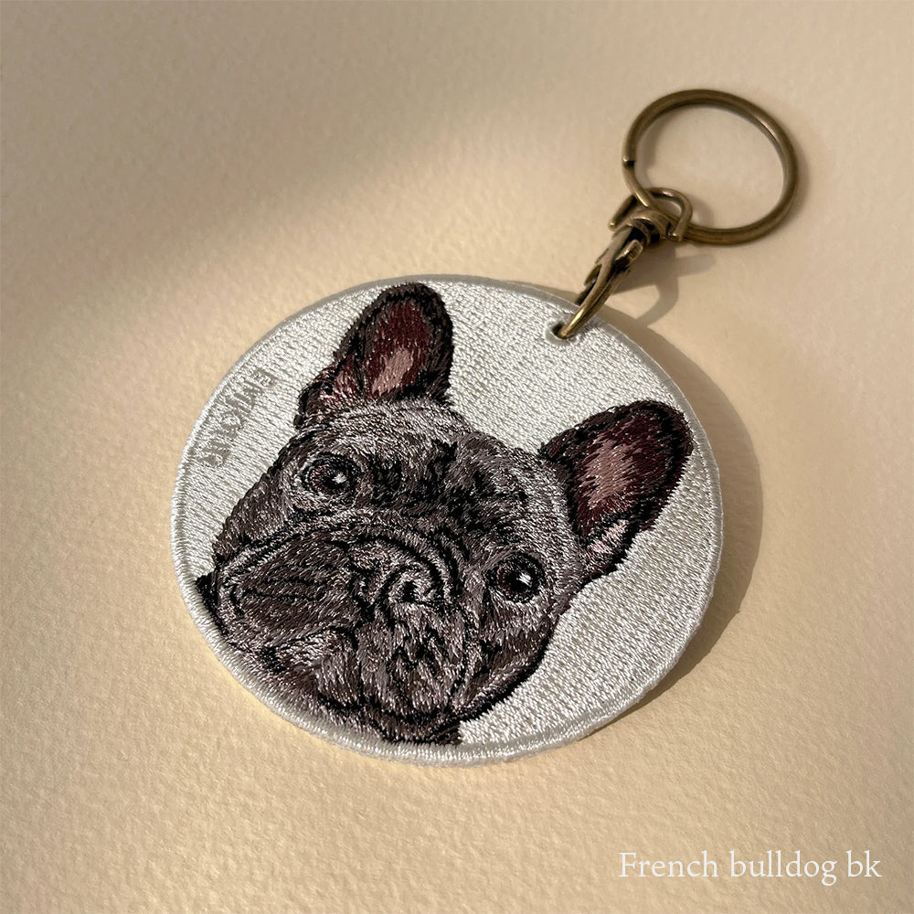 キーホルダー 犬 刺繍 ワッペン イヌ 犬柄 アニマル チャーム フレンチブルドッグ フレブル コッカー スパニエル アメコカ シャー ペイ ペット グッズ プレゼント ギフト 贈り物 新築祝い EMJOUR エンジュール 台湾 dog Taiwan 車 自転車 カギ 鍵 おしゃれ