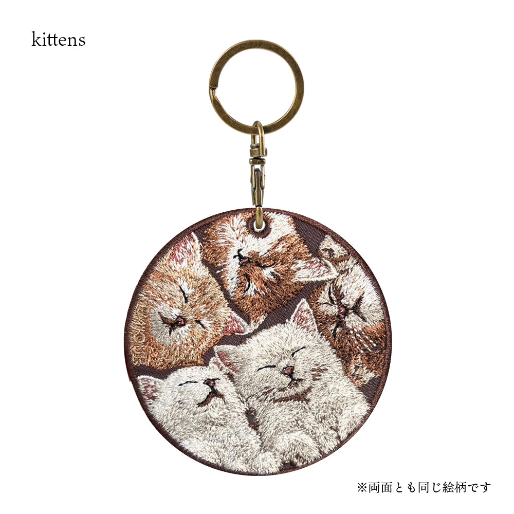 キーホルダー 犬 猫 うさぎ 刺繍 ワッペン アニマル チャーム イヌ ネコ ねこ ウサギ ペット グッズ プレゼント EMJOUR エンジュール ペットロス