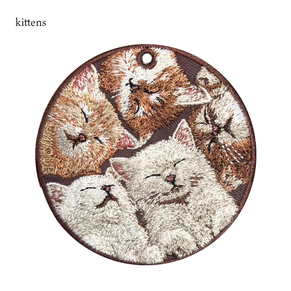 キーホルダー 犬 猫 うさぎ 刺繍 ワッペン アニマル チャーム イヌ ネコ ねこ ウサギ ペット グッズ プレゼント EMJOUR エンジュール ペットロス