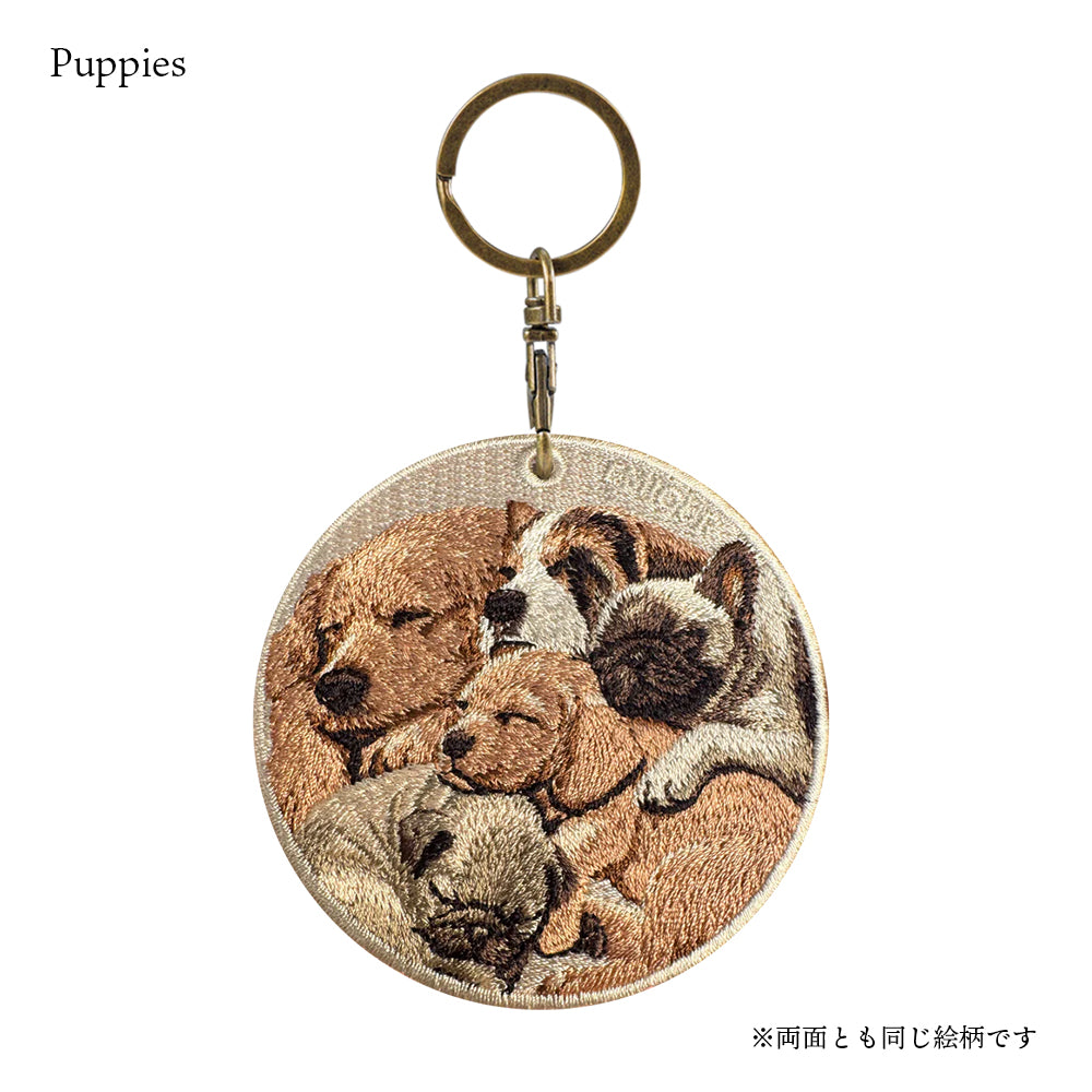 キーホルダー 犬 猫 うさぎ 刺繍 ワッペン アニマル チャーム イヌ ネコ ねこ ウサギ ペット グッズ プレゼント EMJOUR エンジュール ペットロス