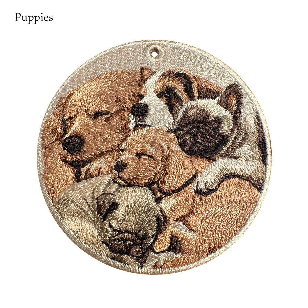 キーホルダー 犬 猫 うさぎ 刺繍 ワッペン アニマル チャーム イヌ ネコ ねこ ウサギ ペット グッズ プレゼント EMJOUR エンジュール ペットロス