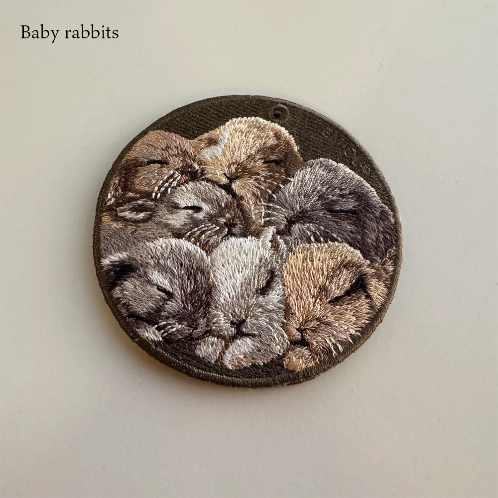 キーホルダー 犬 猫 うさぎ 刺繍 ワッペン アニマル チャーム イヌ ネコ ねこ ウサギ ペット グッズ プレゼント EMJOUR エンジュール ペットロス