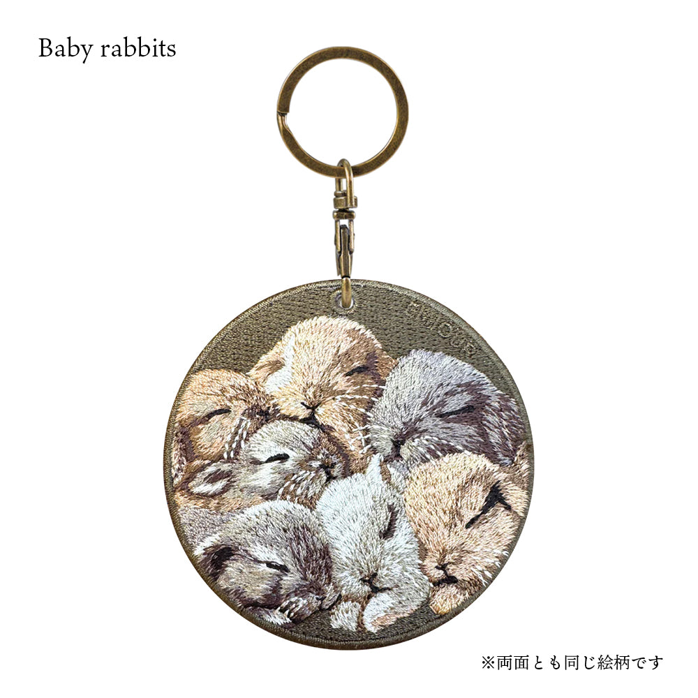 キーホルダー 犬 猫 うさぎ 刺繍 ワッペン アニマル チャーム イヌ ネコ ねこ ウサギ ペット グッズ プレゼント EMJOUR エンジュール ペットロス