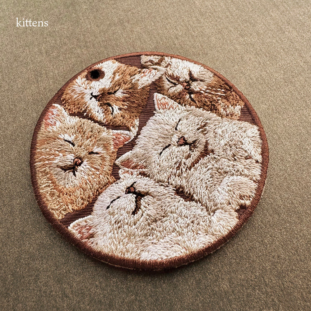 キーホルダー 犬 猫 うさぎ 刺繍 ワッペン アニマル チャーム イヌ ネコ ねこ ウサギ ペット グッズ プレゼント EMJOUR エンジュール ペットロス