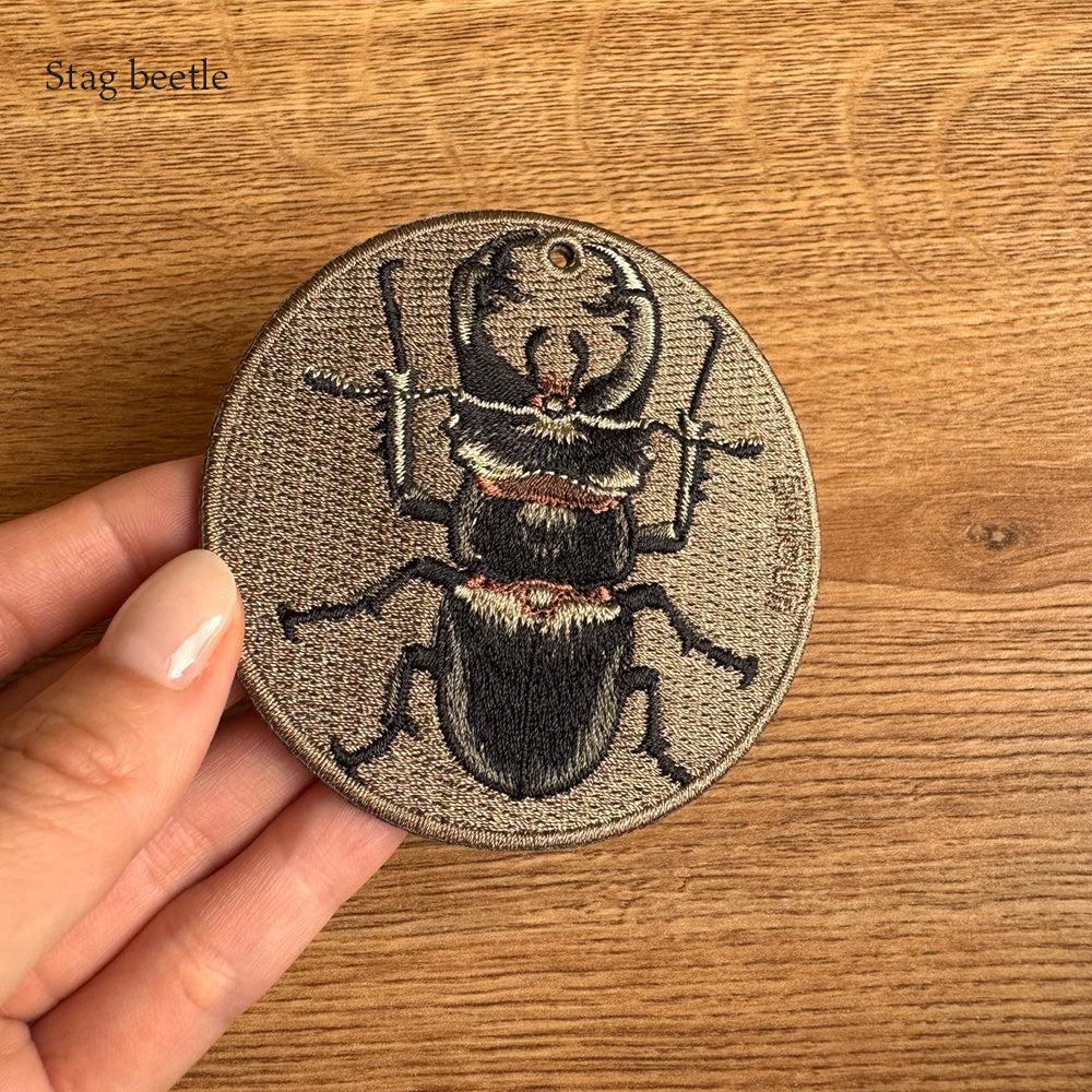 EMJOUR エンジュール 刺繍 キーホルダー チャーム 台湾 刺繍 昆虫 虫 蜘蛛 クモ クワガタ クワガタムシ プレゼント ギフト 贈り物 車 自転車 カギ 鍵 母の日