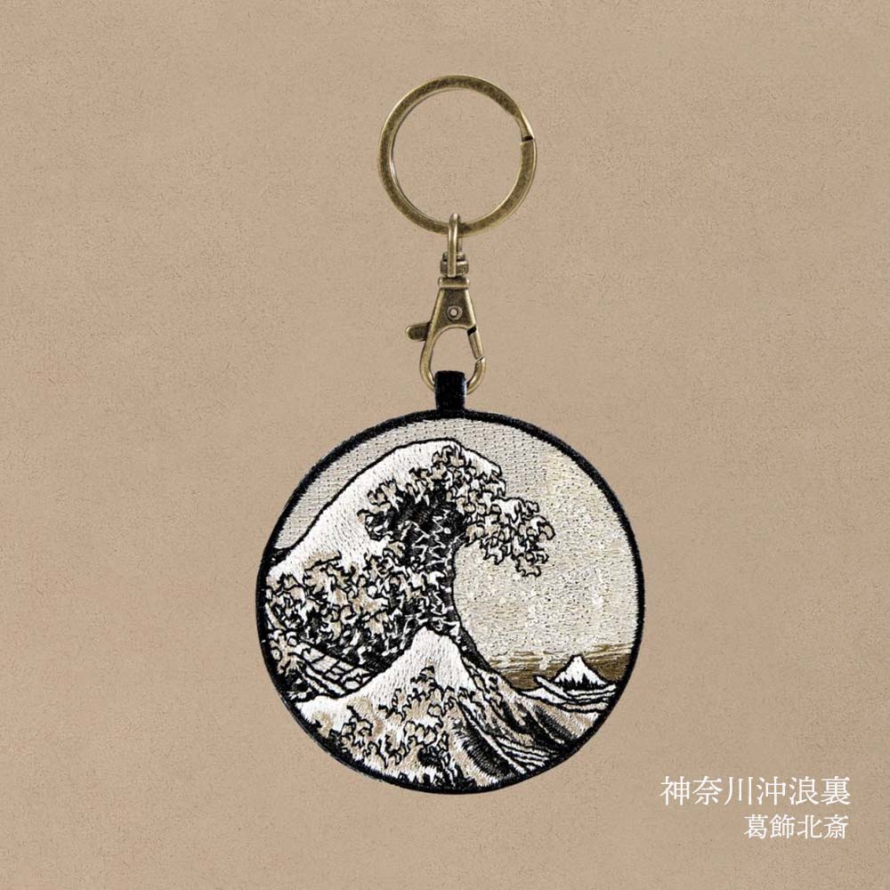 キーホルダー 刺繍 名画 チャーム 刺繍キーホルダー ゴッホ 葛飾北斎 クリムト ダ・ヴィンチ 星月夜 神奈川沖浪裏 接吻 モナ・リザ 白貂を抱く貴婦人 ウィトルウィウス 人体図 キーリング プレゼント ギフト 贈り物 EMJOUR エンジュール 台湾 Taiwan アート 名画