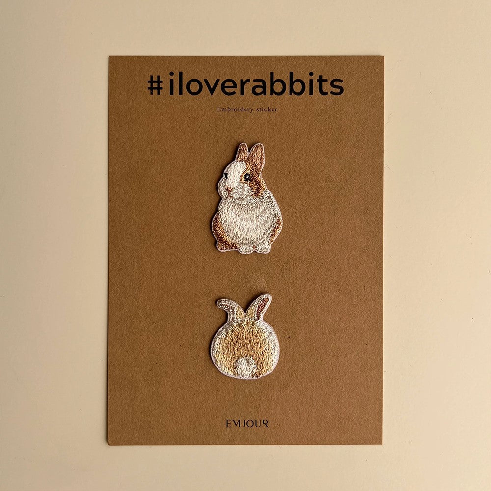 ワッペン 刺繍ワッペン アイロンワッペン 犬 刺繍 イヌ 足跡 うさぎ ウサギ  動物 ペット グッズ プレゼント ギフト 贈り物 EMJOUR エンジュール  台湾 ハンドメイド 手芸 アップリケ