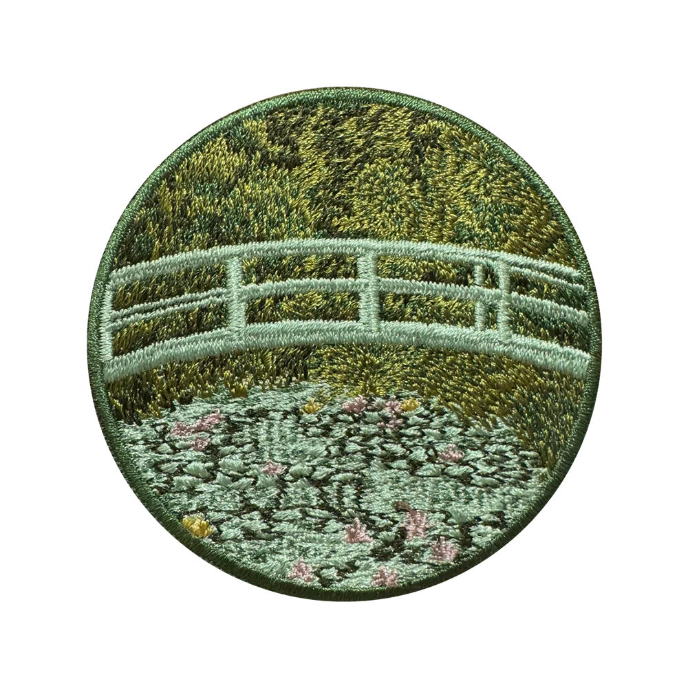 EMJOUR 刺繍 ワッペン ステッカー 絵画 葛飾北斎 ゴッホ モネ 神奈川沖浪裏 星月夜 睡蓮の池に架かる橋 エンジュール sticker