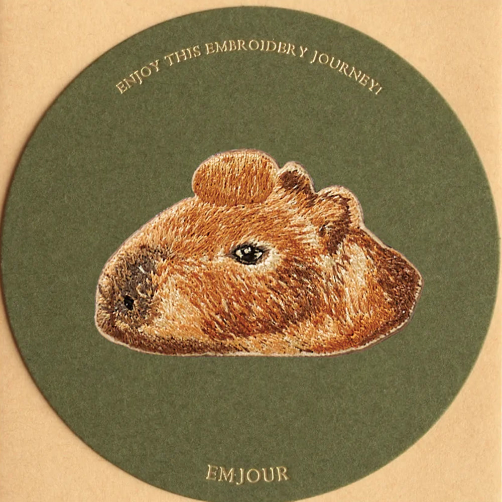 正規品 ワッペン 刺繍ワッペン アイロンワッペン ブタ 豚 子ブタ カピバラ 刺繍 ペット グッズ EMJOUR エンジュール 台湾 ハンドメイド 手芸 アップリケ ステッカー 動物 動物園